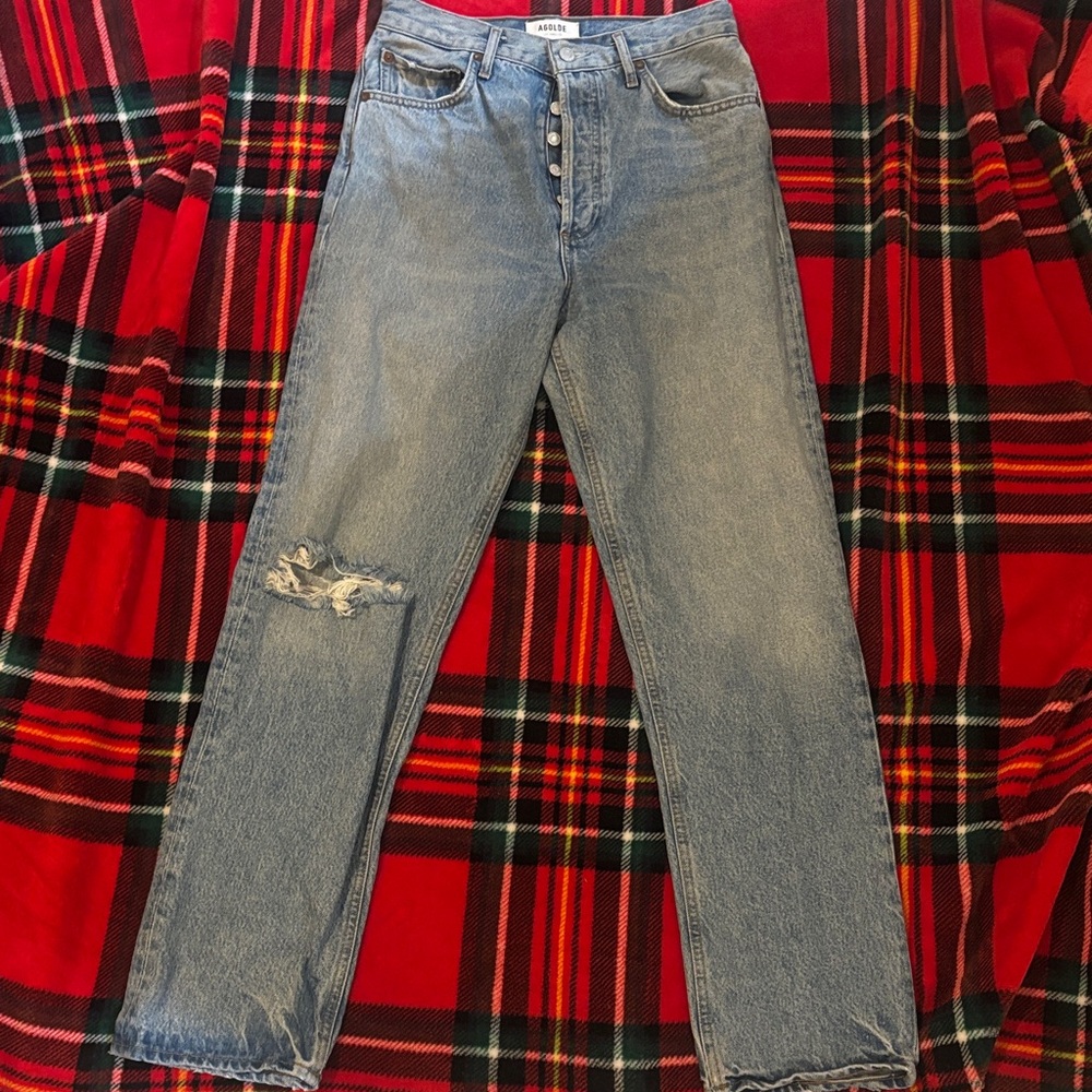 Agolde Light Blue Straight Leg Jeans